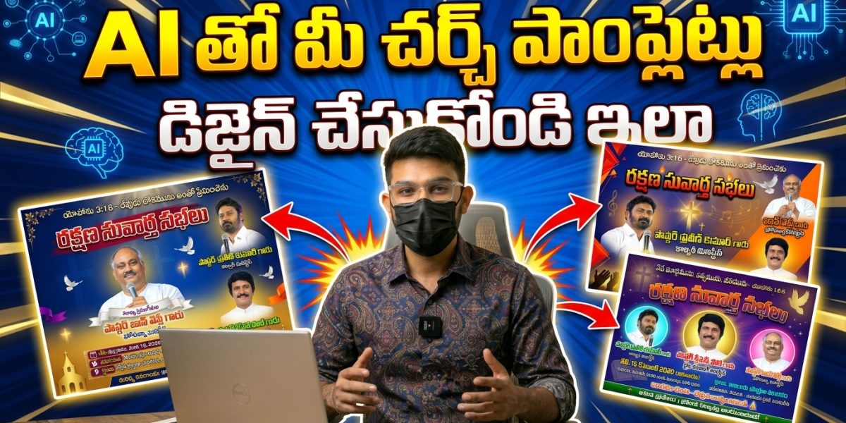 AI తో చర్చ్ పాంప్లెట్లు డిజైన్ చేయడం ఎలా | Telugu Poster Design Tutorial 2026